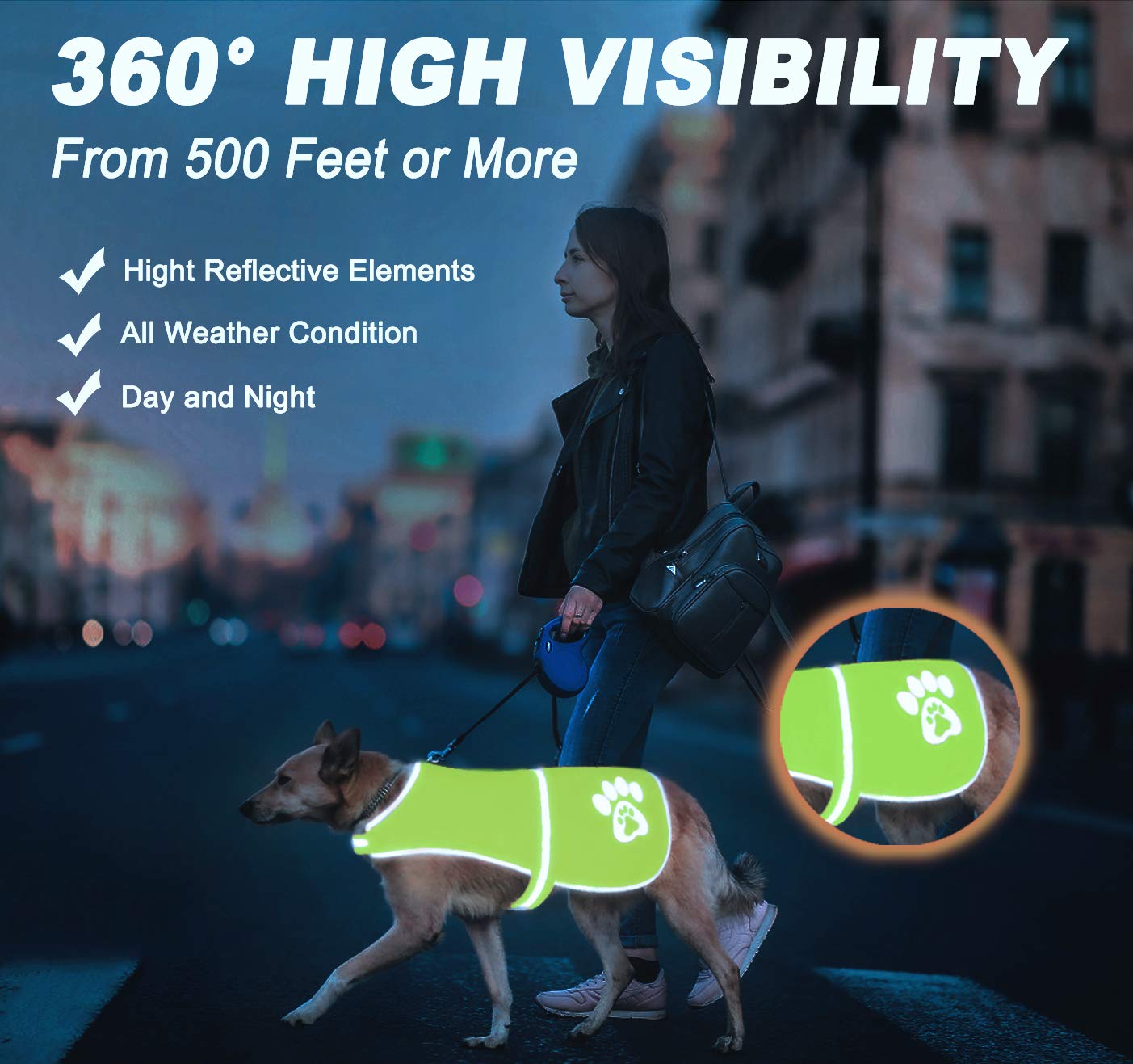 Gilet per Cani, Gilet da Caccia, Giacca per Cani Riflettente di Sicurezza, Gilè di Alta Visibilit, Sicurezza da Cacciatori, Auto e Altri (Giallo Neon, S)