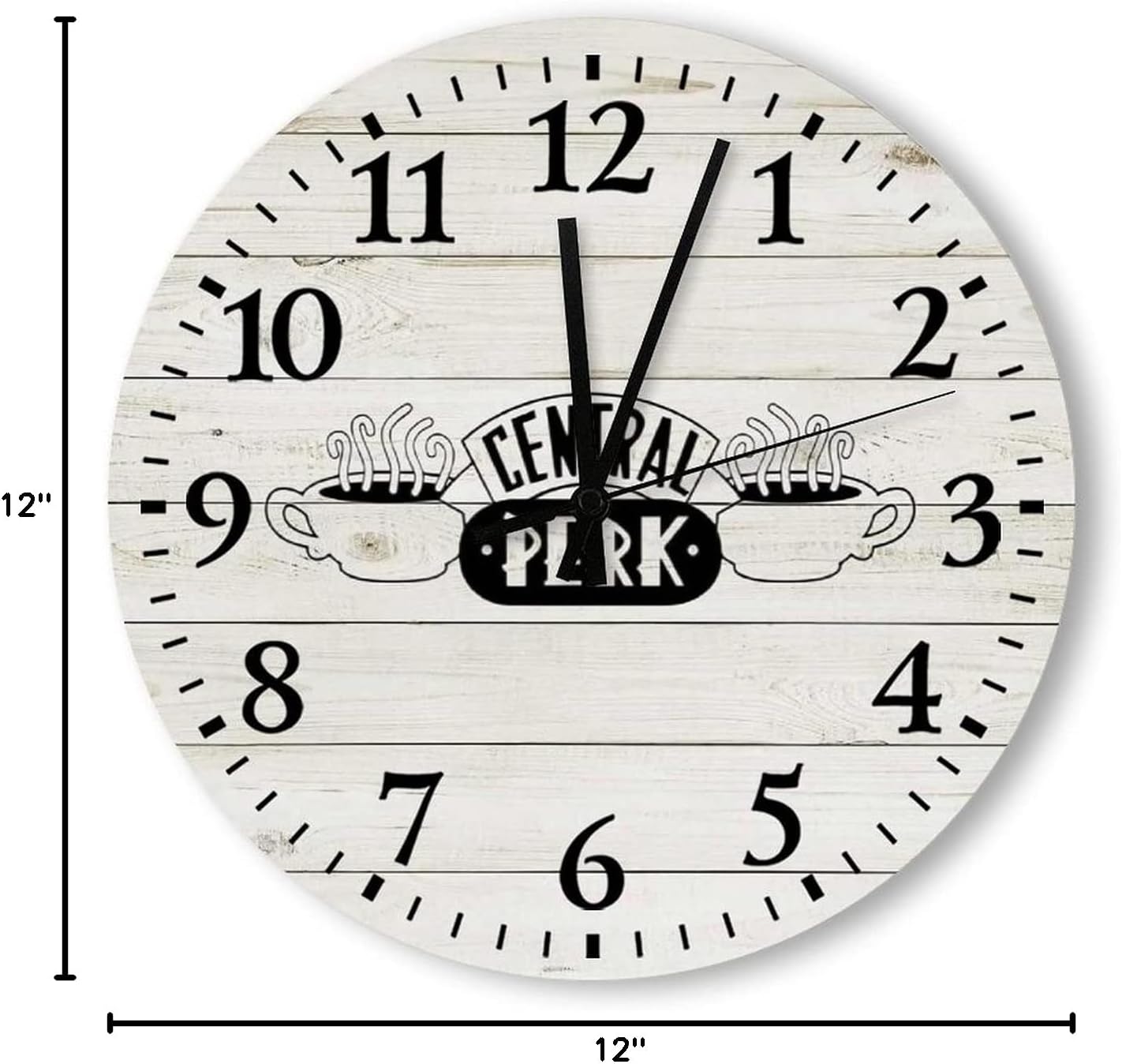 Central Perk Personalized Wood Clock, Wedding Gift, Parent Gift, Family Clock, Mother's Day Present, Birthday Present Wood Clock 12×12 inch