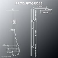 FORIOUS Termosztátos Zuhanysystem Rozsdamentes Acélból, 25cm Esőzuhany, Magasságállítható Sín, 3 Sugaras Kézizuhany 9