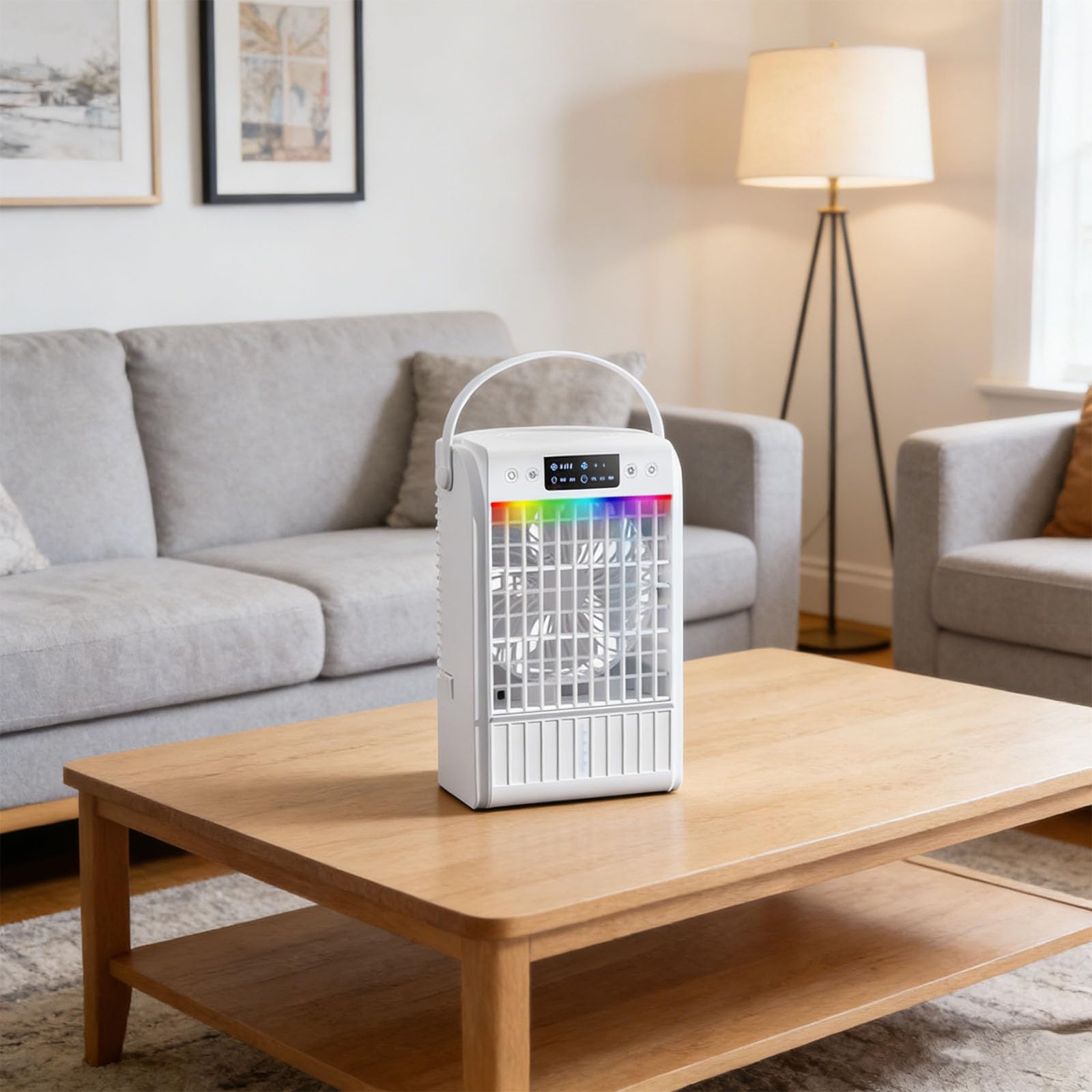 Ventilador portátil de aire acondicionado de escritorio, potente enfriador de aire evaporativo de 1500 ml, enfriador personal silencioso para el hogar, oficinas, dormitorios