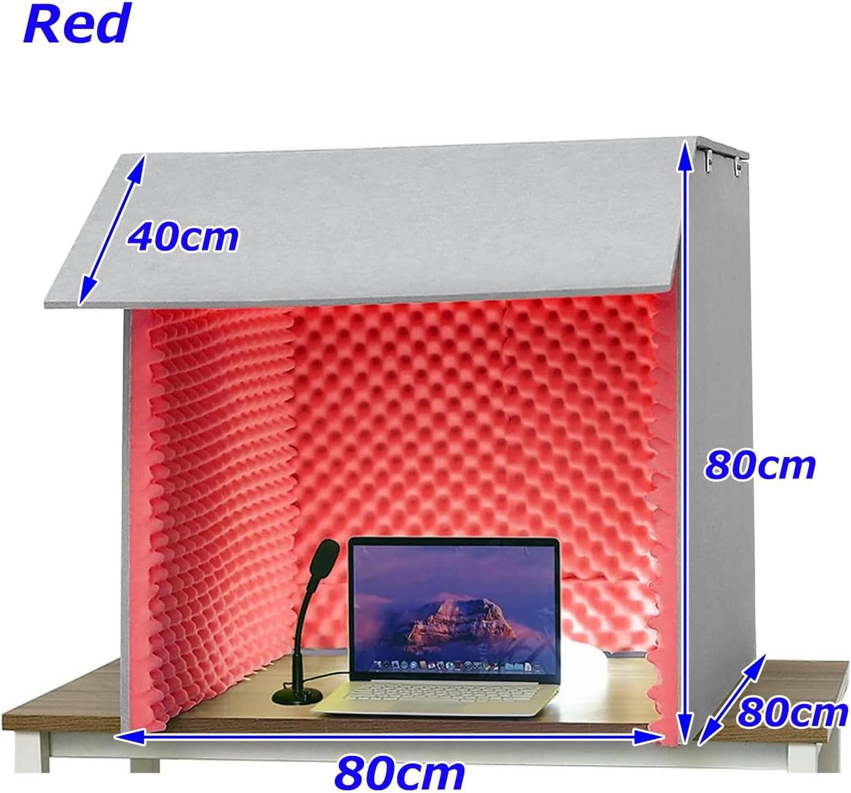 Boîtier insonorisé Portable - écran d'isolation pour Microphone, adapté aux Studios à Domicile, à l'enregistrement Musical, aux podcasts, à l'insonorisation de Bureau, au Traitement acoustiq