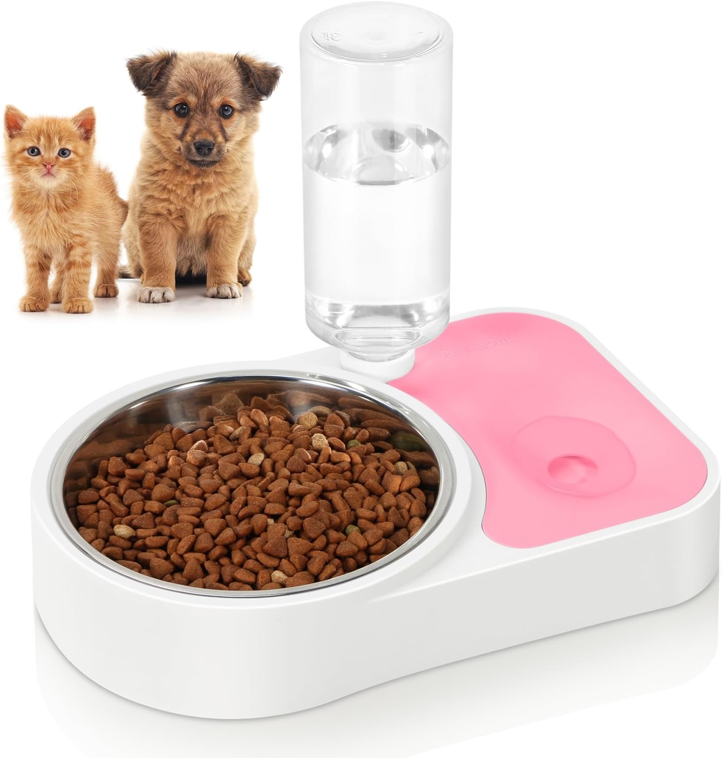 Pet Supplies pet Food Bowl with 2 Food Bowls and Water Bottle