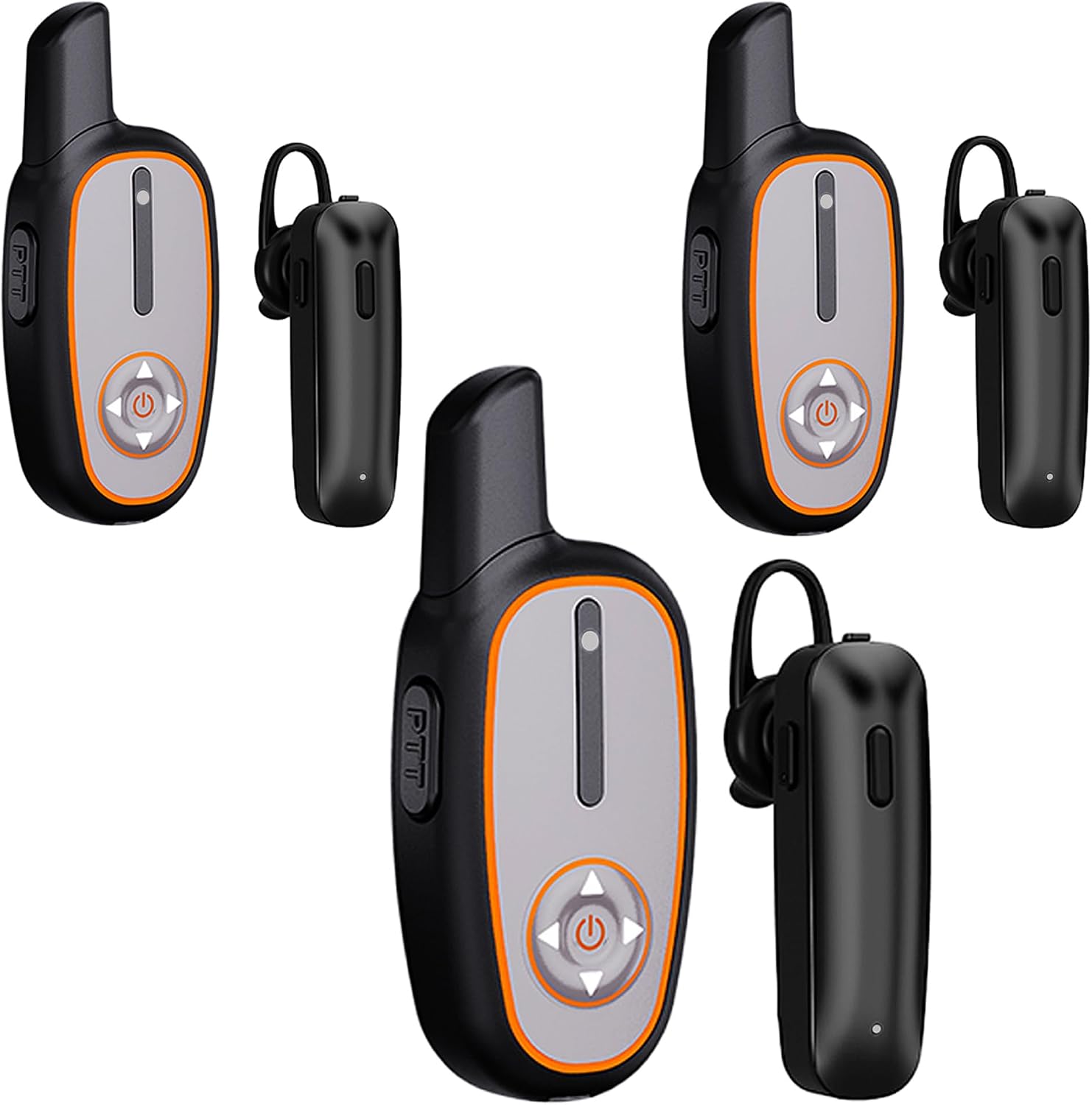 T-BL8 Bluetooth Mini Walkie Talkies with Wireless Earpieces 3 Pack