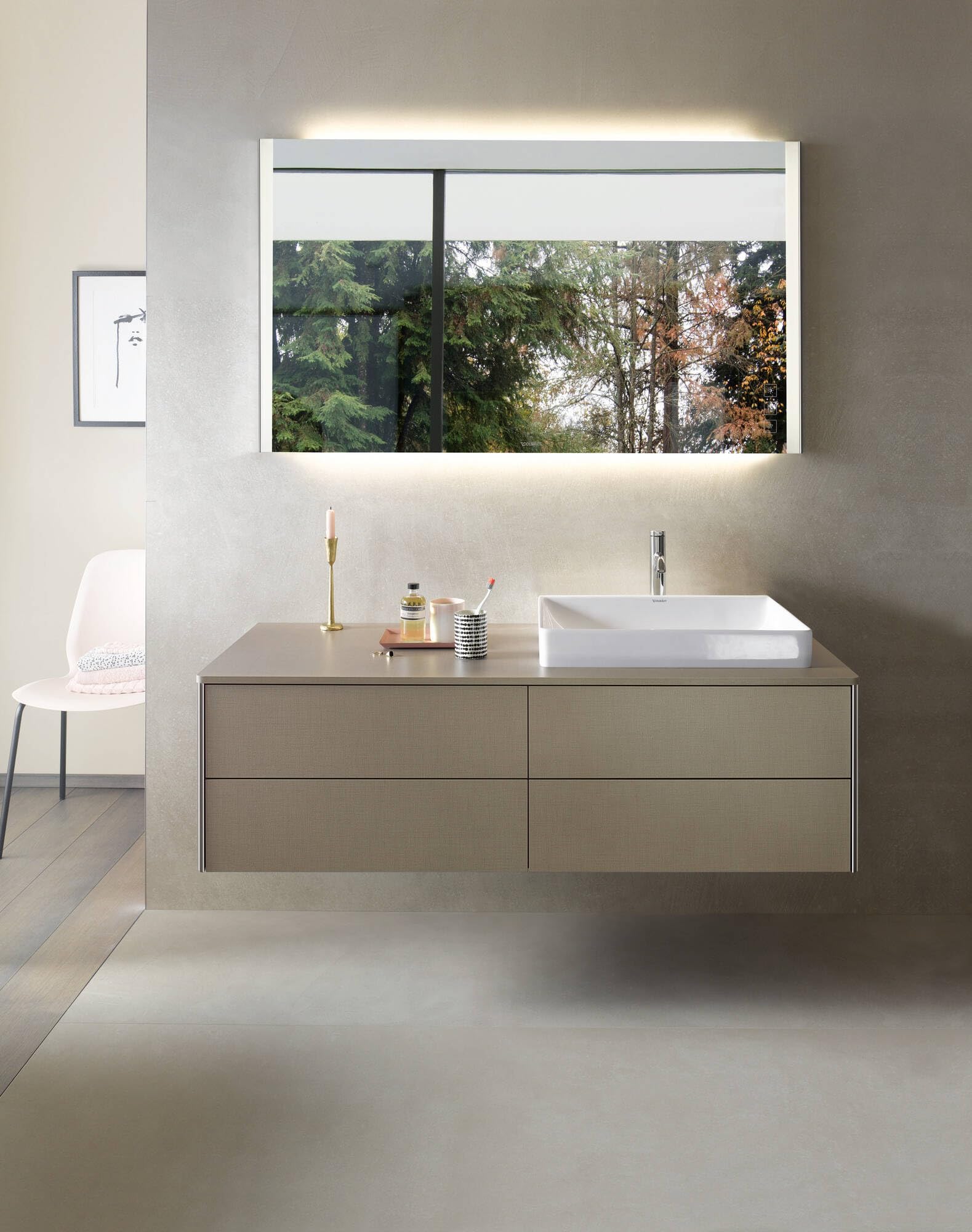 Duravit DuraSquare vasque à poser, 60x34,5cm, sans trou pour robinet, sans trop-plein, paroi arrière vitrifiée, polie, 2355600000, Couleur: blanc