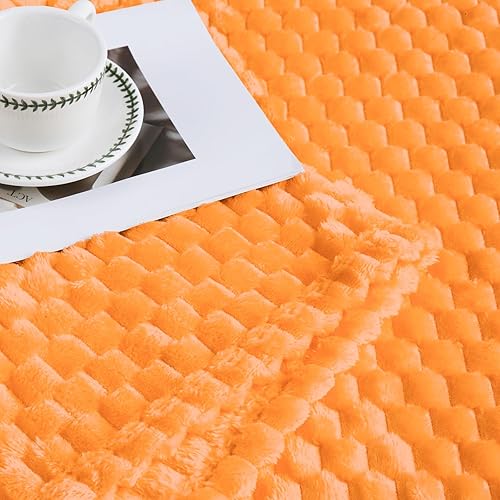 Miniatura 6 de BNuitland Manta de franela suave (50 x 70 pulgadas), manta de forro polar 3D jacquard esponjosa y ligera para sofá, cama, 300 GSM súper acogedora y