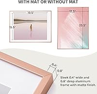 Vista 410 de Fun Memories Portarretratos de metal de 16 x 20 pulgadas con paspartú de 11 x 14 pulgadas, acabado de aluminio cepillado, parte delantera de vidrio