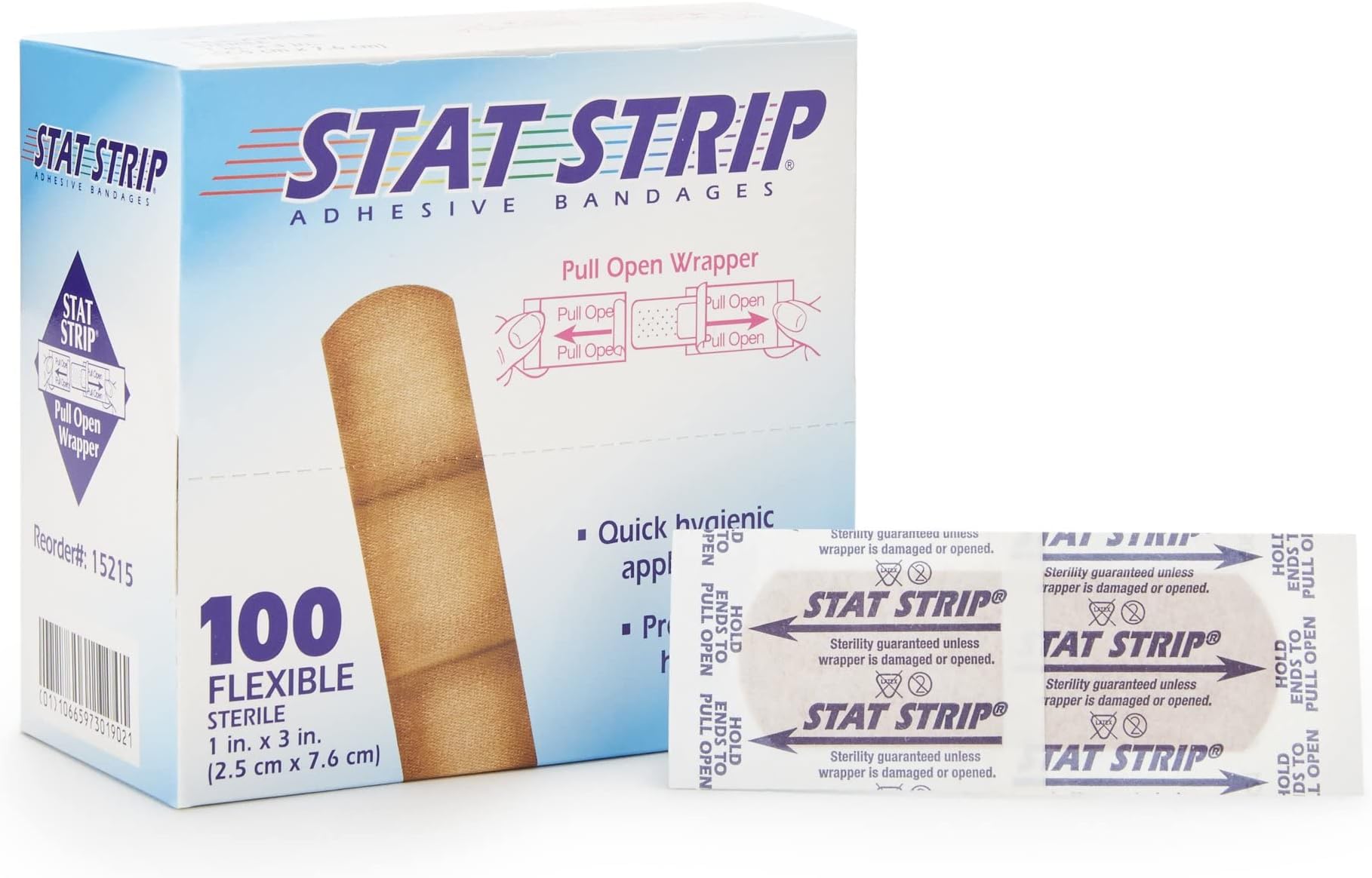 Adhesive Bandages 100 Flexible Latex Free 1x3 inch