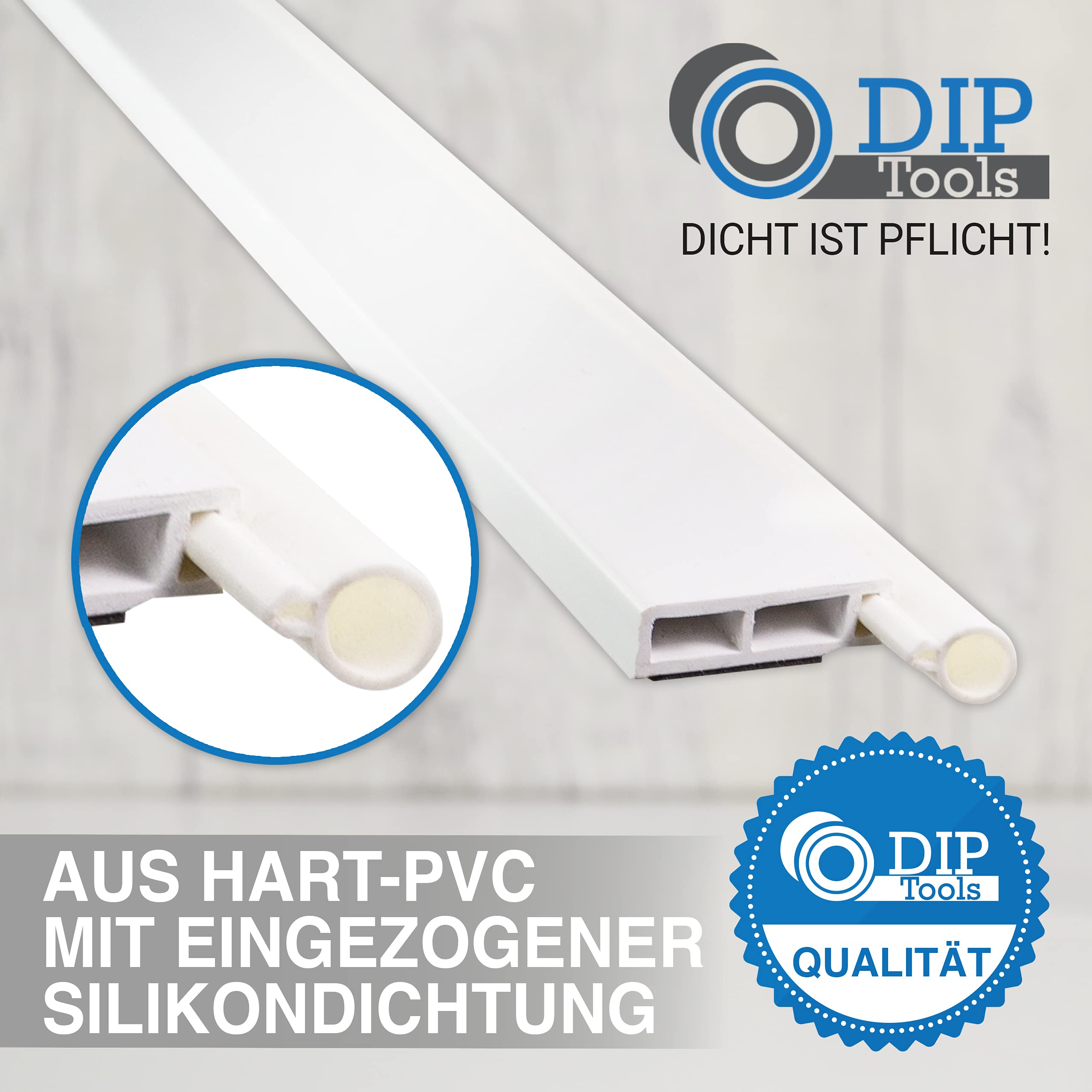 Clevere Dreiseitige Türdichtung selbstklebend - Türdichtung mit Silikon - Zugluftstopper für Türen - Windstopper Tür - Türleiste