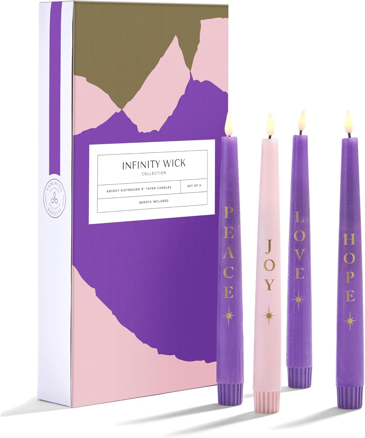 LampLust Flameless Advent Candles Battery Operated, Real