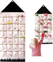 Calendrier de l'Avent en tissu avec poches, calendrier de l'Avent en tissu avec poches, calendriers vides 24 jours à remplir, 20 x 48 pouces, à suspendre au mur, réutilisable, pour la maison, le b