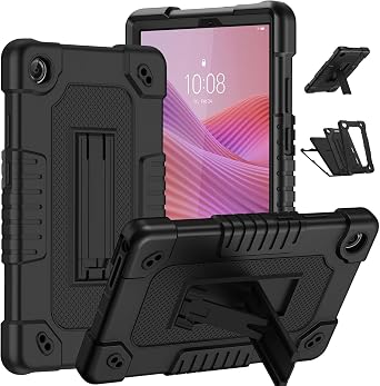Tablet Case for Lenovo Tab One TB305FU 8.7 inch Heavy Duty Shockproof Protection Cover with Shoulder Strap Kickstand for Lenovo Tab K9 8.7 inch 2025 Model TB305FU / Tab One Black