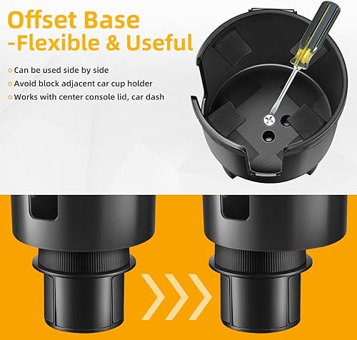 Miniatura 4 de Expansor de portavasos de automóvil, adaptador extensor de portavasos para automóvil con base ajustable, se adapta a YETI de 24/36/46 onzas,