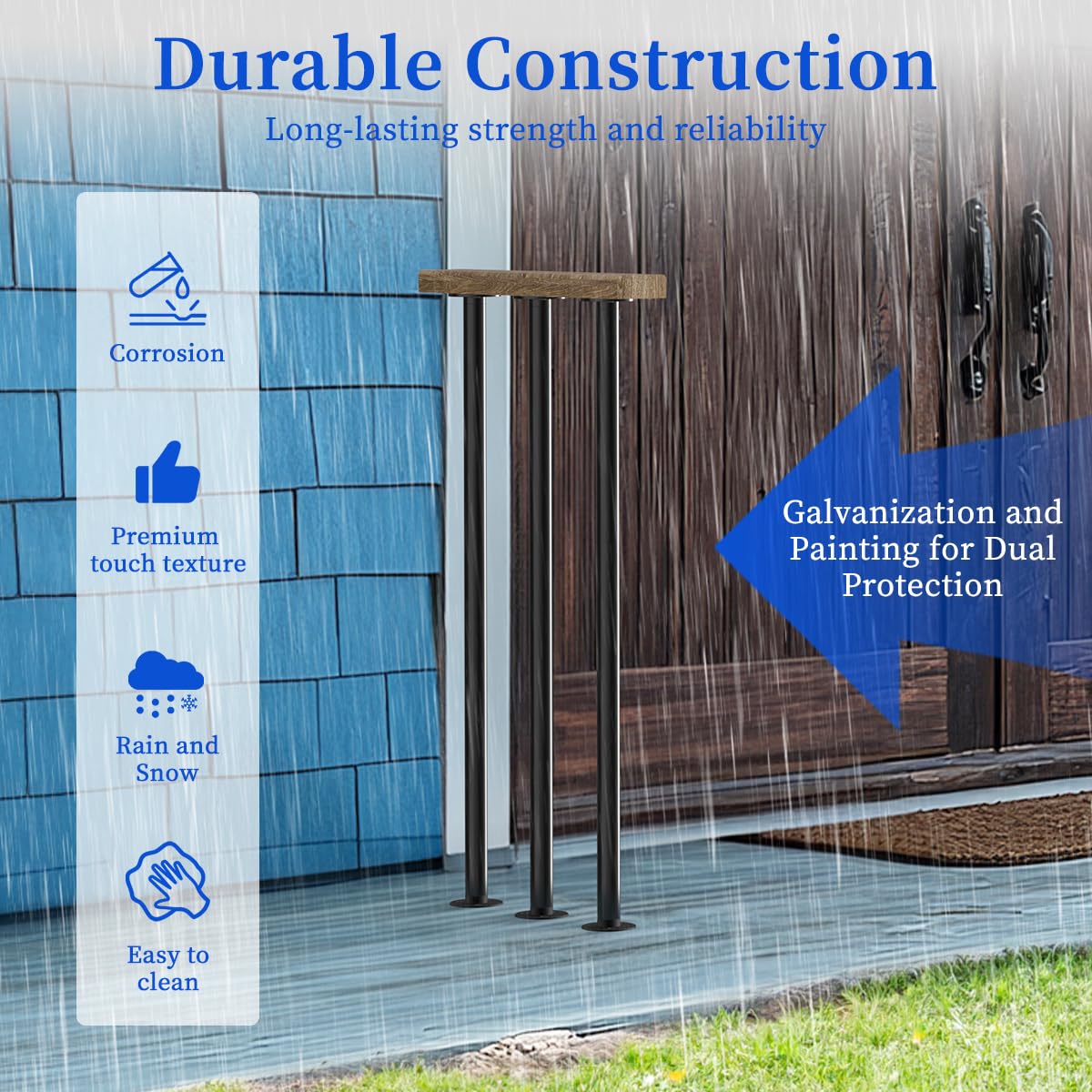 Deck Railing, Porch Railing of 2, Metal Flat Railing Kit, Guard Rail Kit with Balusters, Horizontal Railing Post, Outdoor Metal Railings for Deck, Porch, and Balcony (33.86 in. H X 2.75 Ft. W)