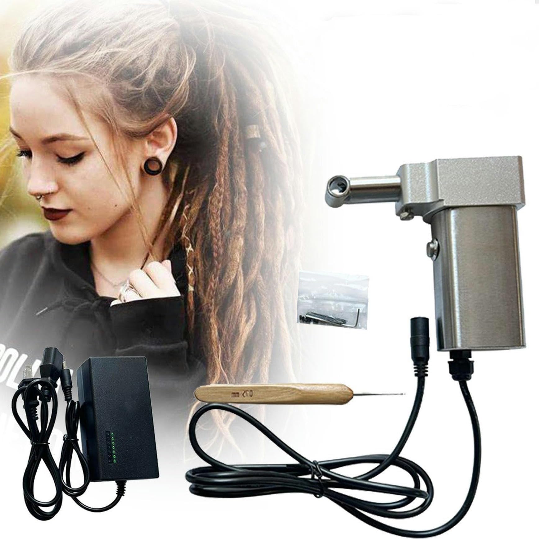 Machine dreadlocks électrique instantanée avec 20 crochet pour bun