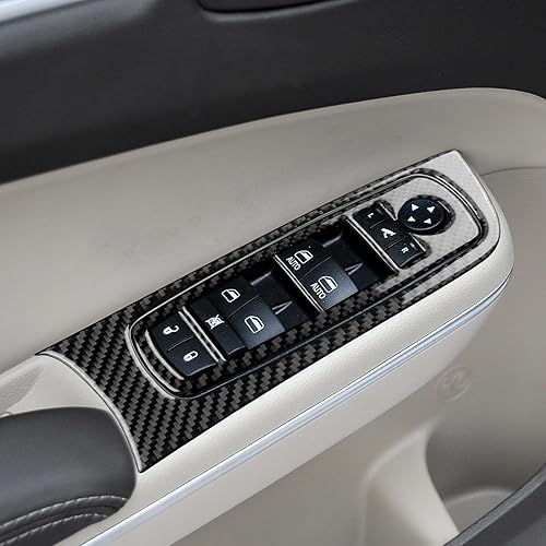 FXETRNL Real Carbon Fiber Window Switch Panel Trim Covers - for Chrysler 300 300