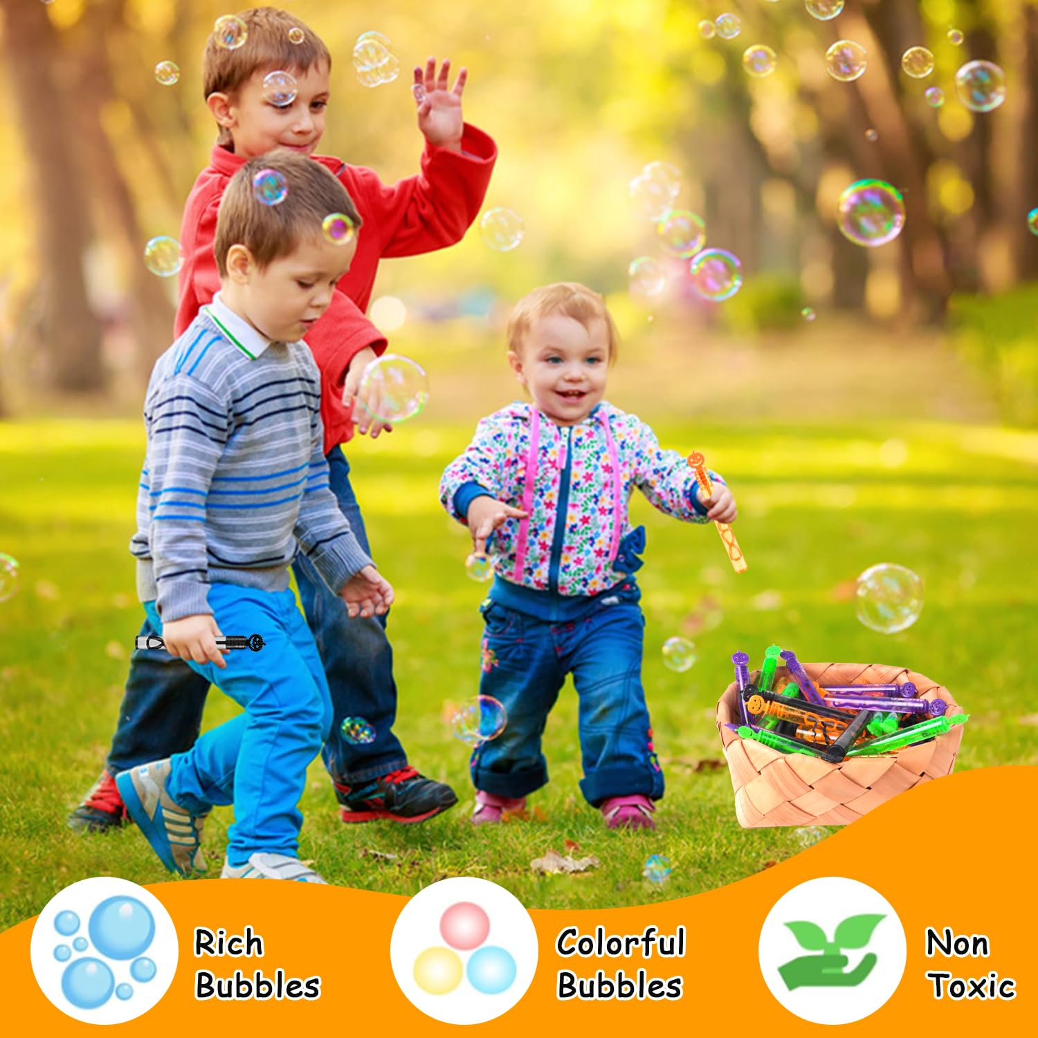 JOFONY Bubbles For Kids, 20PCS Halloween Bubble Tubes with Wand Halloween Mini Bubble Wands Bubble Kids Summer Toy Party Bag Fillers for Trick or Treat - Image 4