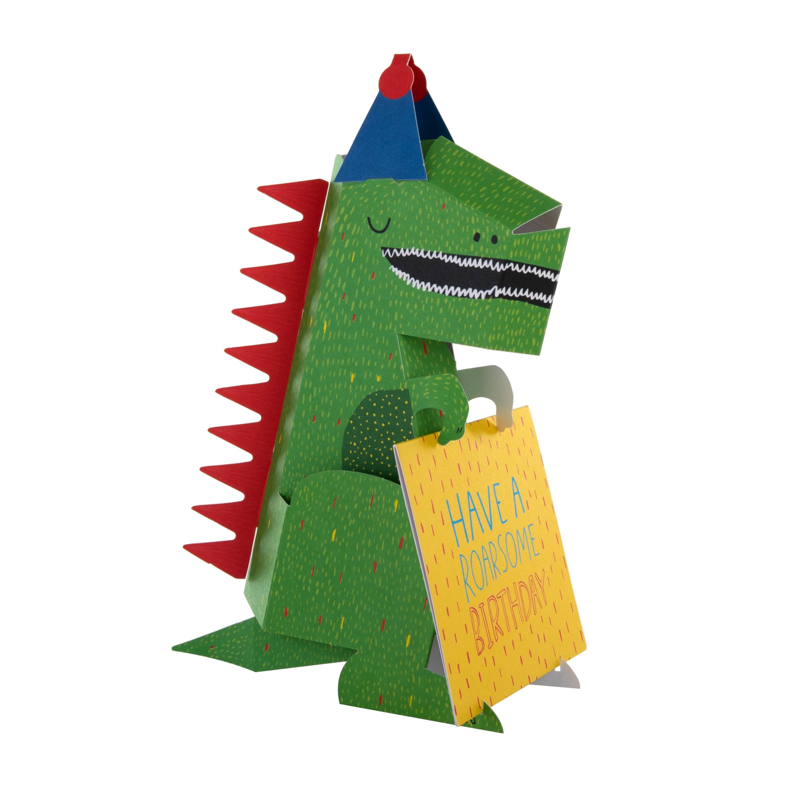Hallmark 3D & Pop Up Birthday Card, Birthday Wishes, Dinosaur, T-Rex Design, Colourful