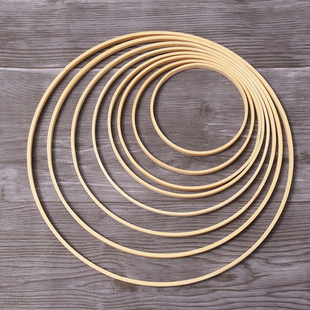 Cabilock 20pcs Dreamcatcher Ring Diameter DIY Craft Accessory Round Wooden Hoop for Decor