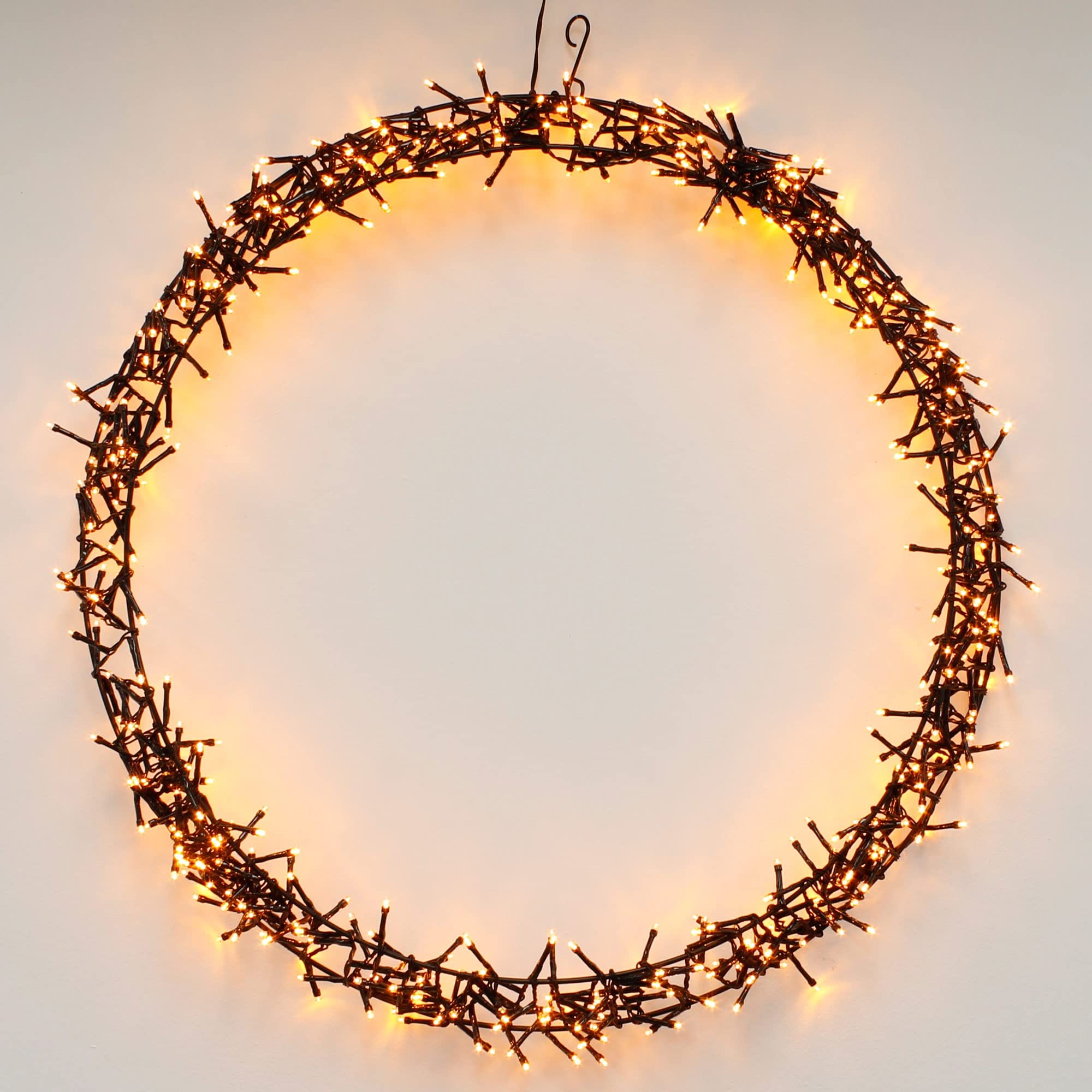 ECD Germany LED Lichterkranz Ø58 cm, 500 LEDs, Warmweiß, 8 Leuchtmodi, IP44 Innen/Außen, Metallkranz Türkranz Fensterkranz Hängekranz Ring Weihnachtsdeko Fensterlicht Weihnachten Weihnachtsbeleuchtung