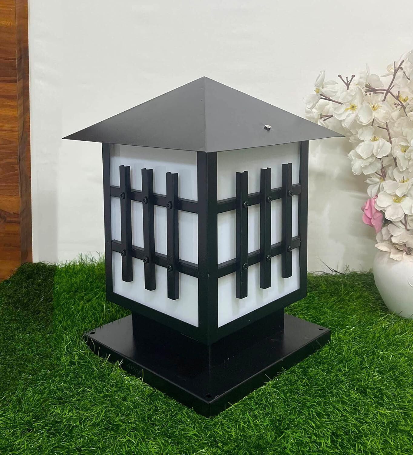 Areezo Waterproof Black Lines Design Outdoor Gate Light for Pillar and Boundary Wall – Black Finish (Bulbnot Incl.) (1 Piece)-picture-18