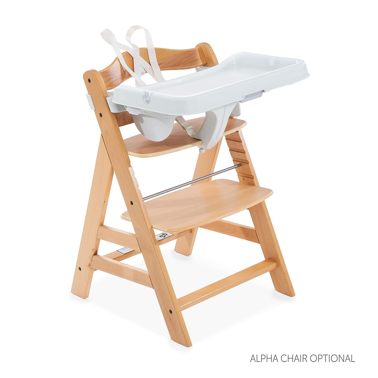 Hauck Alpha+ highchair with Alpha Tray and 5-point harness installed