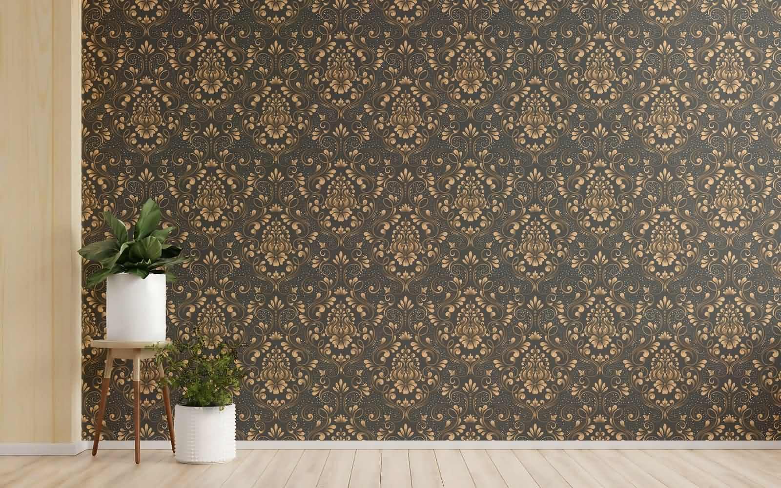 Papel pintado para sala de estar, impermeable, dorado, 45 x 1200 cm