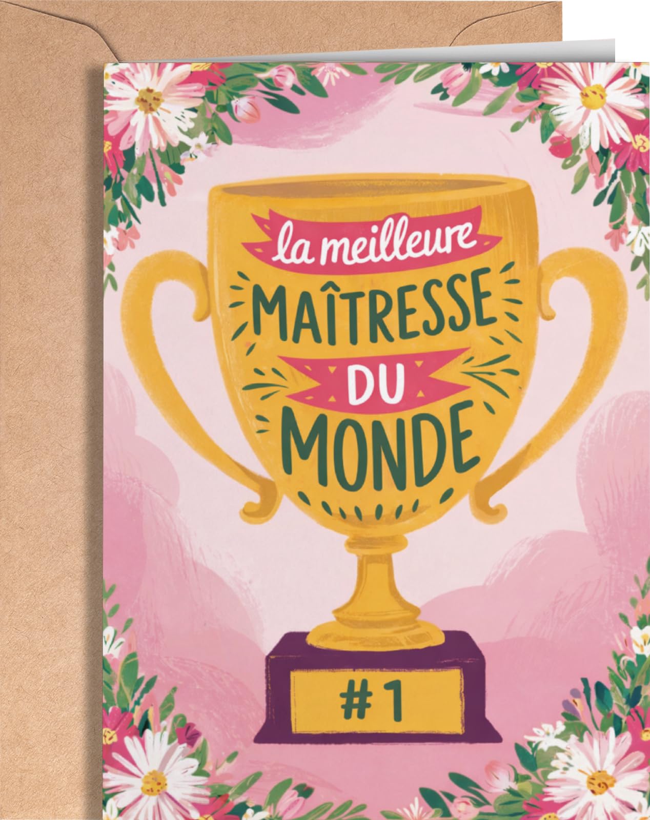 Merci Carte Maitresse d'école - Cadeau Remerciement Fin d'Année Professeur - Enseignants Cadeaux Original