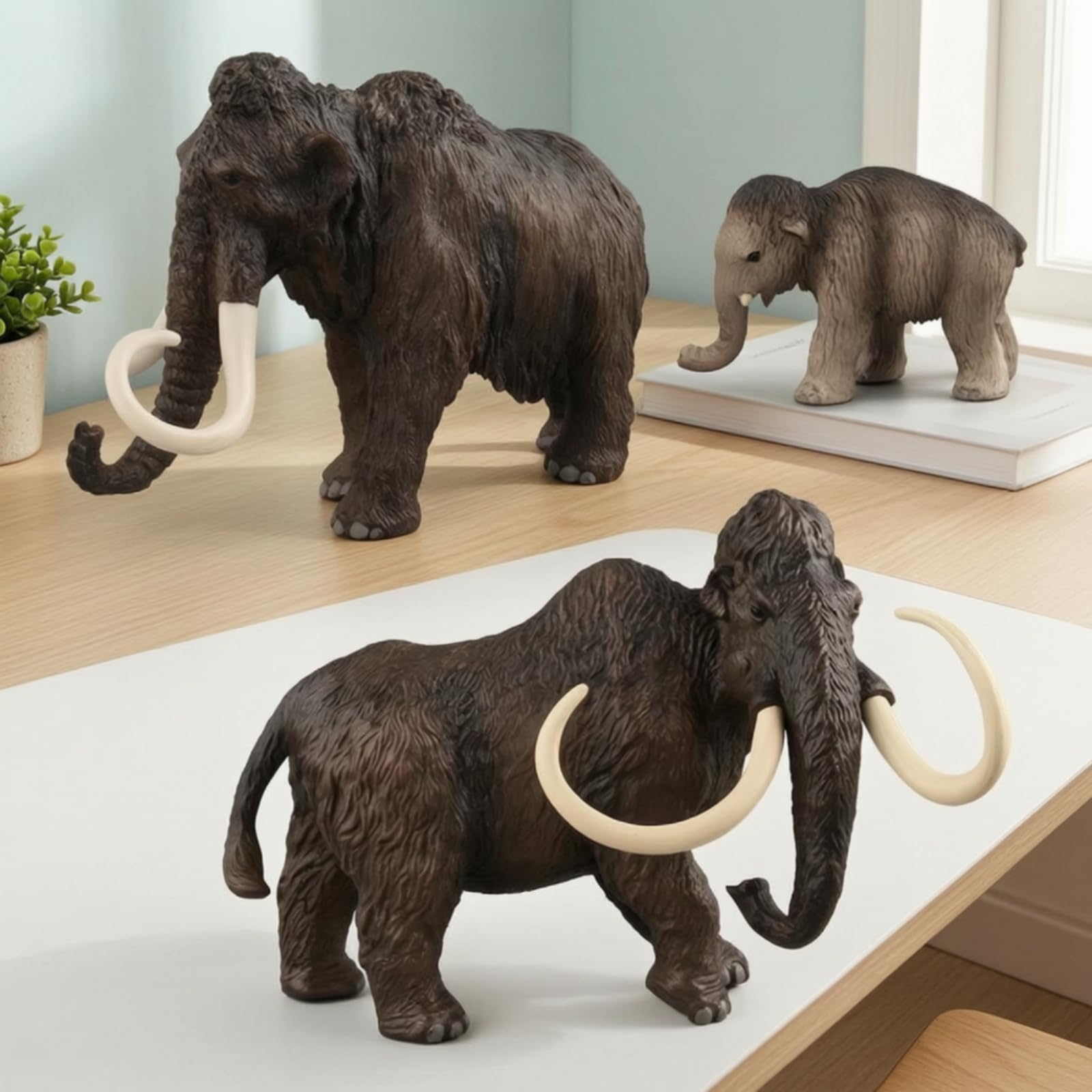 Static Display Figurine Preistorico Modellino Antico Scultura Animale in Plastica Resistente con Incisioni Del dalla Proboscide