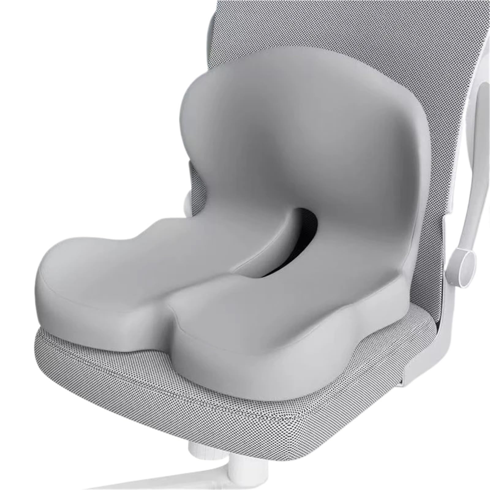 XCFTYRU Office chair cushion， Ergonomic Seat Cushion With Backrest,Soft, Supportive(Grey)