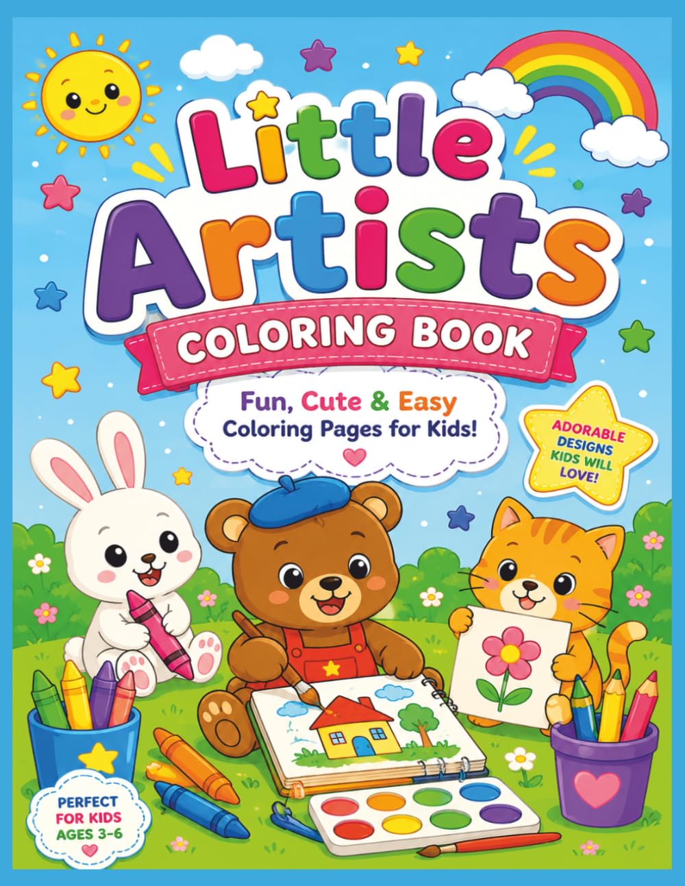Little Artists Coloring Book: Fun, Cute & Easy Coloring Pages for Kids Ages 3–6