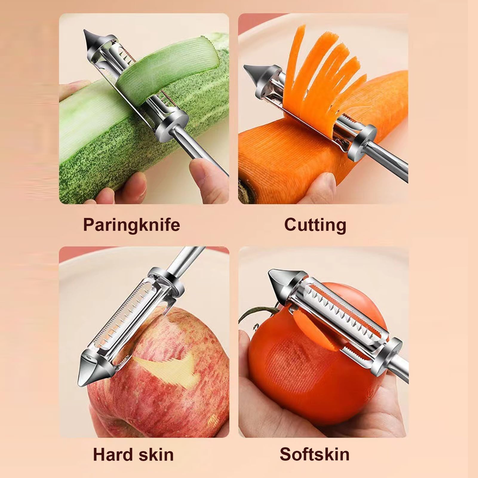 Sonew éplucheur de fruits Éplucheur rotatif Éplucheur multifonctionnel de fruits et légumes Outil d'épluchage de culinaires set - Maison Sonew éplucheur de fruits Éplucheur rotatif Éplucheur multifonctionnel de fruits et légumes Outil d'épluchage de culinaires set - Maison