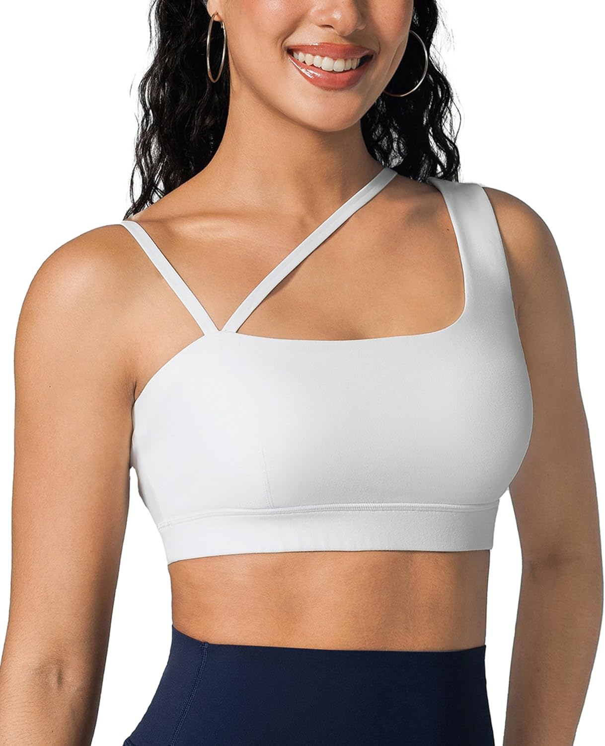 BRXL Sports Bra for Women Adjustable Spaghetti Strap Removable Pads Low Impact Light Support Yoga Pilates Thin Strap