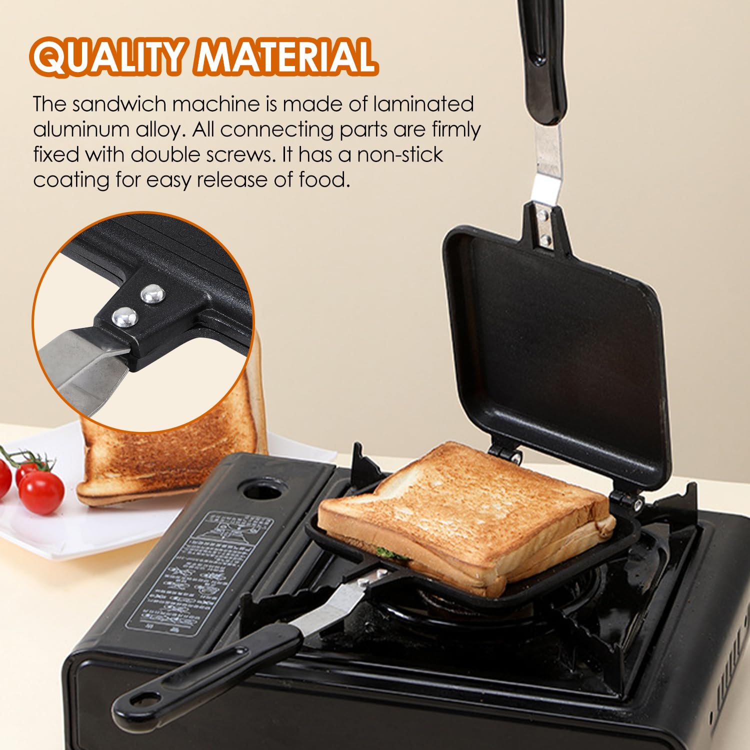 Padella Sandwich Doppia Lato - Tostapane Antiaderente Per Panini