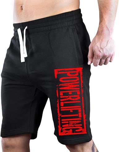 Men's Red Powerlifting Stamped Black 