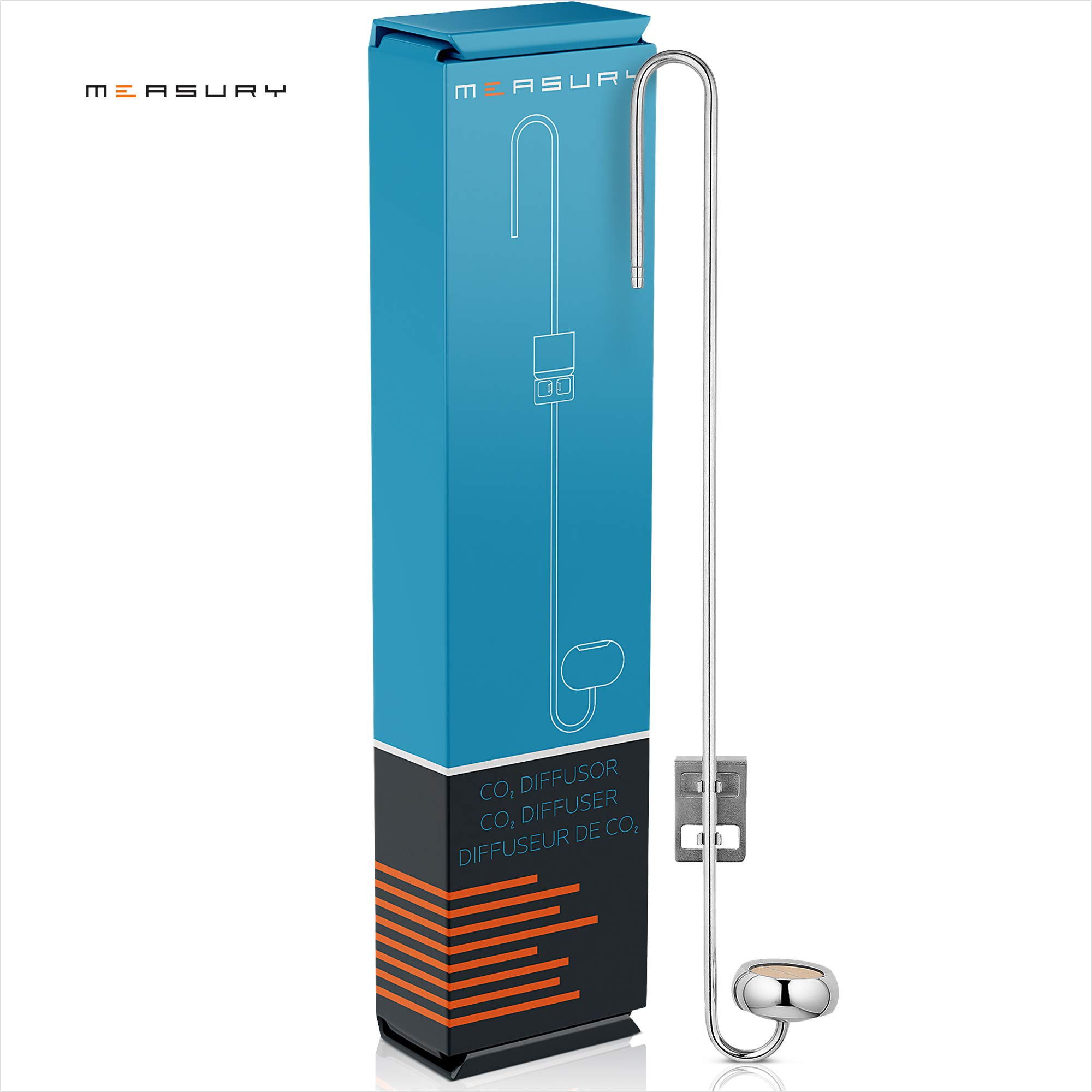 Measury Difusor de CO2 para acuario de acero inoxidable, 400 mm