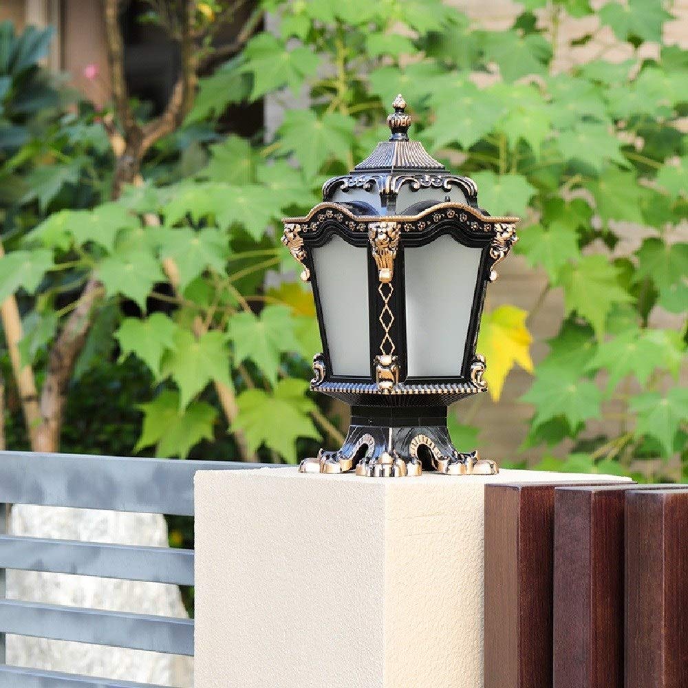 Cortile Europeo Antico Post Pilastro Lanterna Luce Ingresso Portico Cortile Decorazione Esterno retrò Tradizionale E27,50 * 24cm