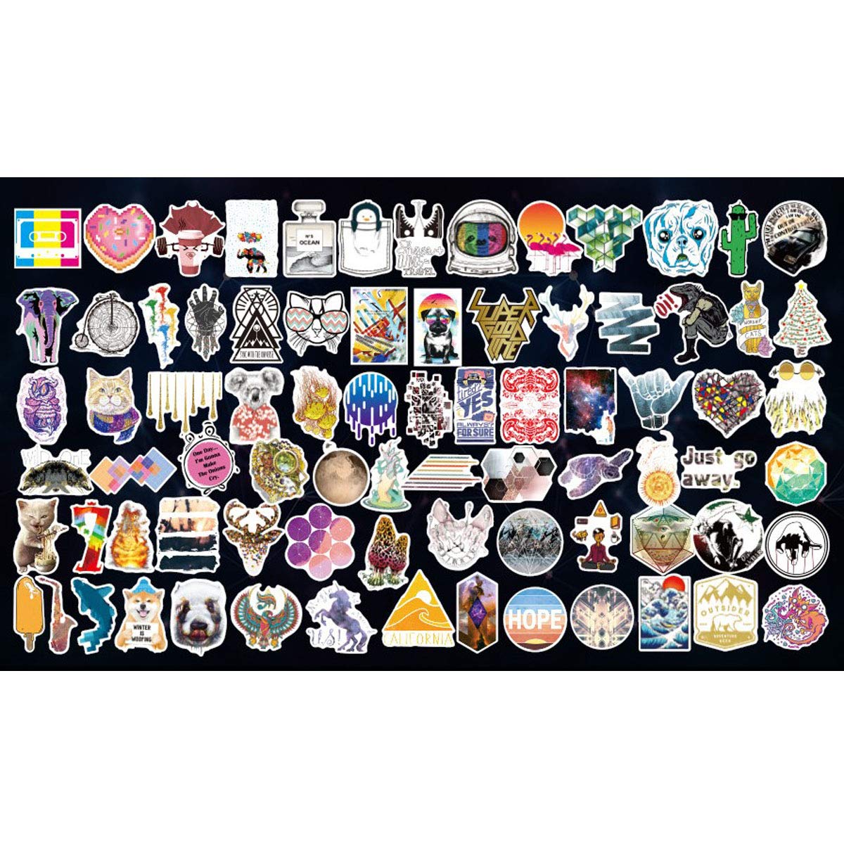 Anime Laptop Stickers Waterproof Sticker Decal for Skateboard MacBook Pad Motorcycle Bicycle Graffiti Luggage Stickers Pack (A, 100pcs)