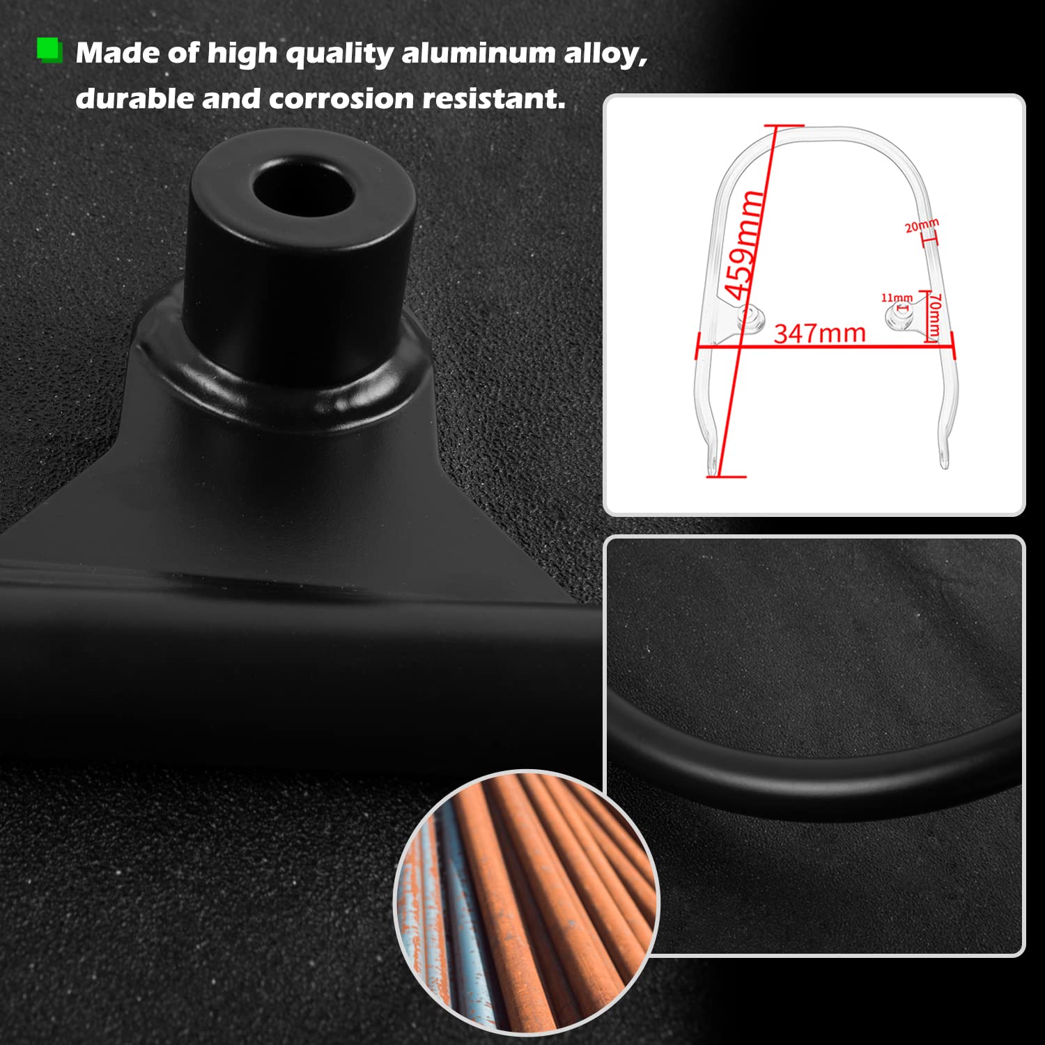 Moto Z650RS Passeggero posteriore Sellino Grab Bar Grande Sedile laterale Corrimano Coda Bracciolo Maniglie Kit Acciaio al carbonio per Z 650 RS Z650 RS Z-650-RS 2021 2022 2023 21-23 (Nero)