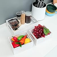 Vista 9 de PHOENANCEE Caja de madera para almacenamiento, caja decorativa de madera, juego de 3, cajas nido rústicas con asas, cesta de contenedor de granja