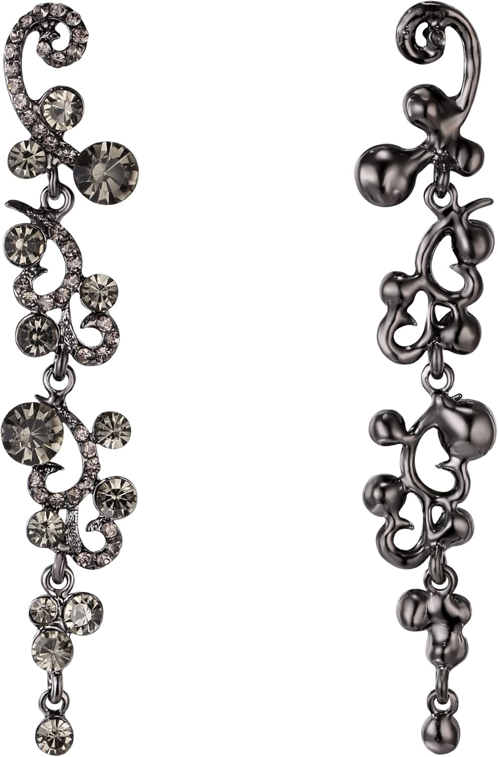 EVER FAITH Bridal Flower Wave Austrian Crystal Dangle Earrings - Image 5