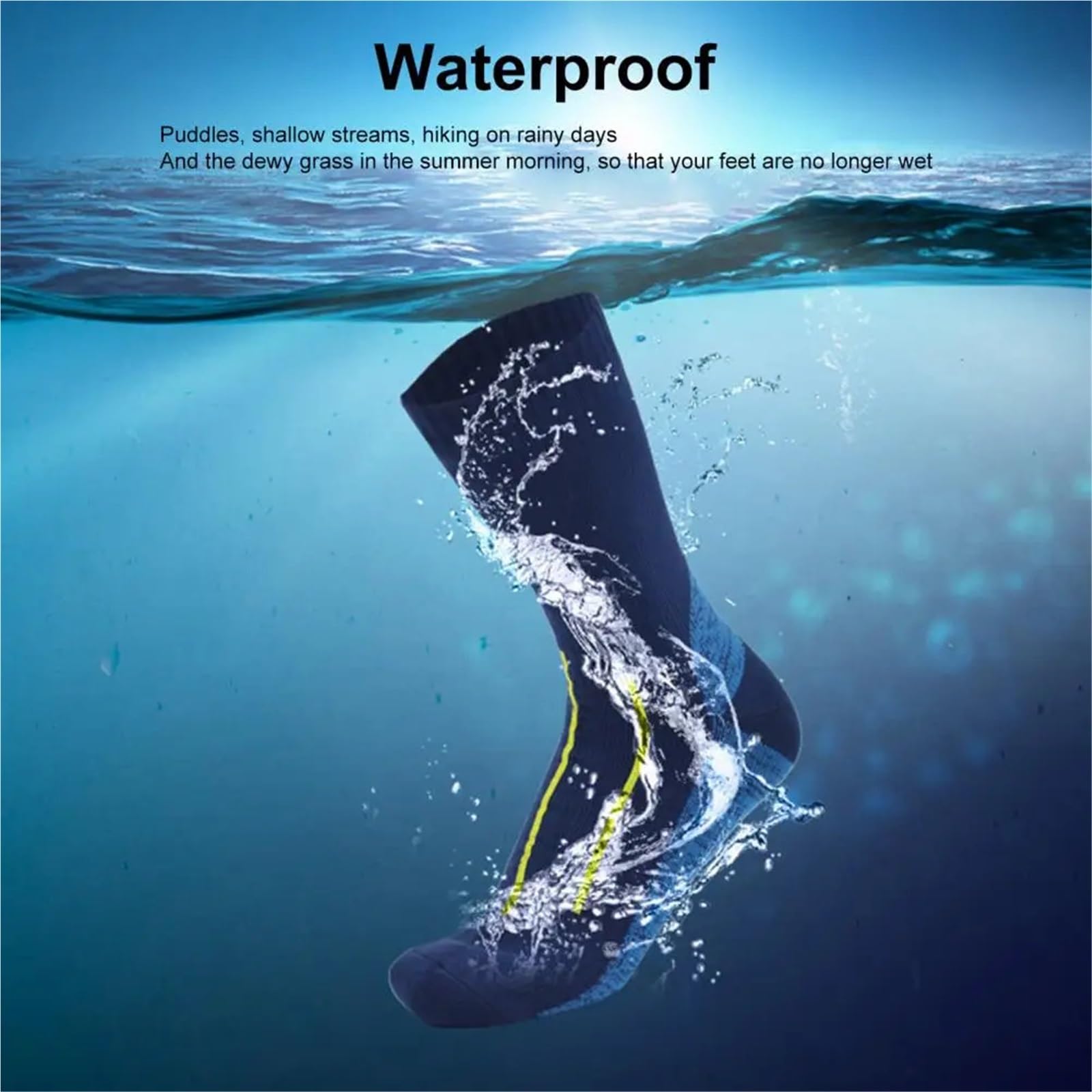 Wasserdichte Socken 1 Pair Waterproof Socks Elastic Breathable Mid-Tube Foot Protection Windproof Winter Hiking Wading Riding Skiing FüR Wie Laufen
