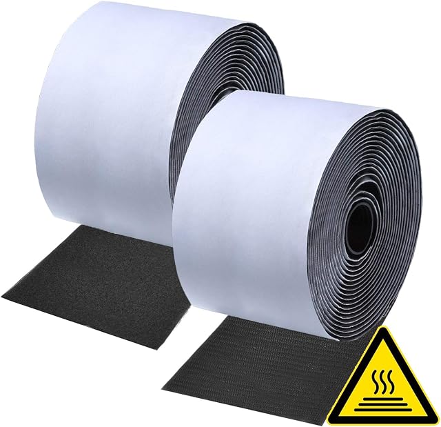 ANDERK 11CM x 2M High Temperature Resistance Versatile Sticky Pads Fastening Tape Hook and Loop Straps Sticky Back Self Adhesive