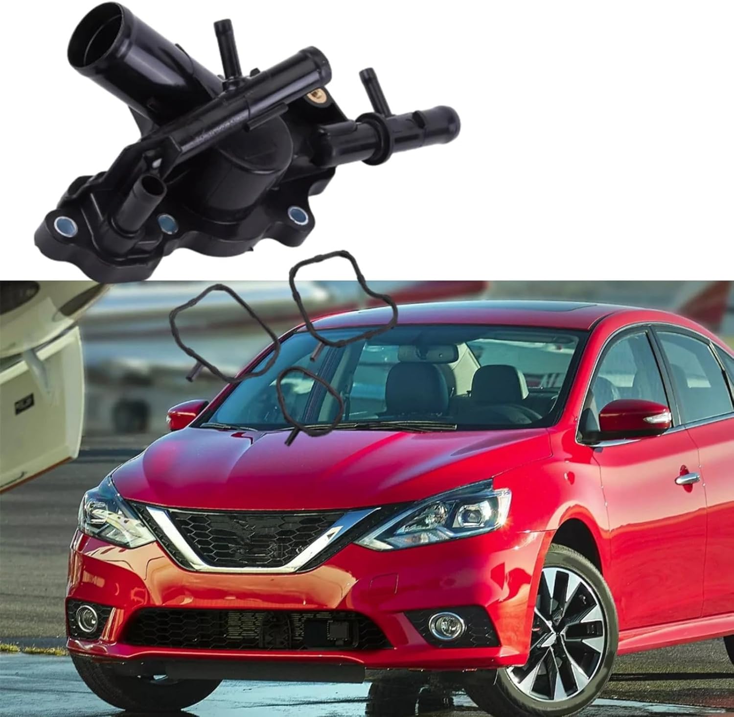 Compatible With Sentra 2013 2014 2015 2016 2017 2018 2019 11060-3RC0A 11060-3RC1A 11060-4BB0A Engine Cooling Thermostat Control Valve