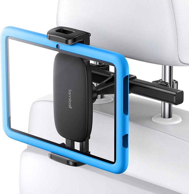 Lamicall Soporte para Tablet para auto, Soporte para Tablet con reposacabezas, Soporte de Viaje para Asiento Trasero de auto para niños, Compatible con iPad Pro Air Mini, Galaxy Tab, Fire HD, teléfonos celulares, tabletas y dispositivos de 4,7 a 13"