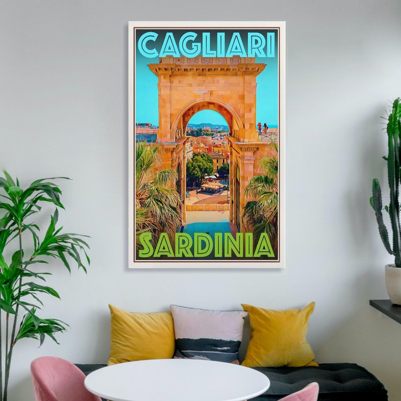 LZTEN Poster da parete in stile retrò vintage, motivo: Cagliari - Sardegna, poster da parete per viaggi, vacanze, 12 pezzi