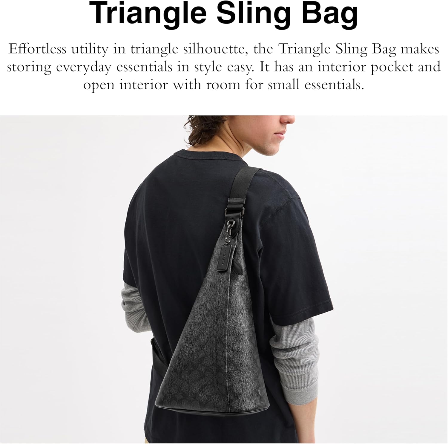 Coach Triangle Sling Bag in Signature Canvas - Image 2
