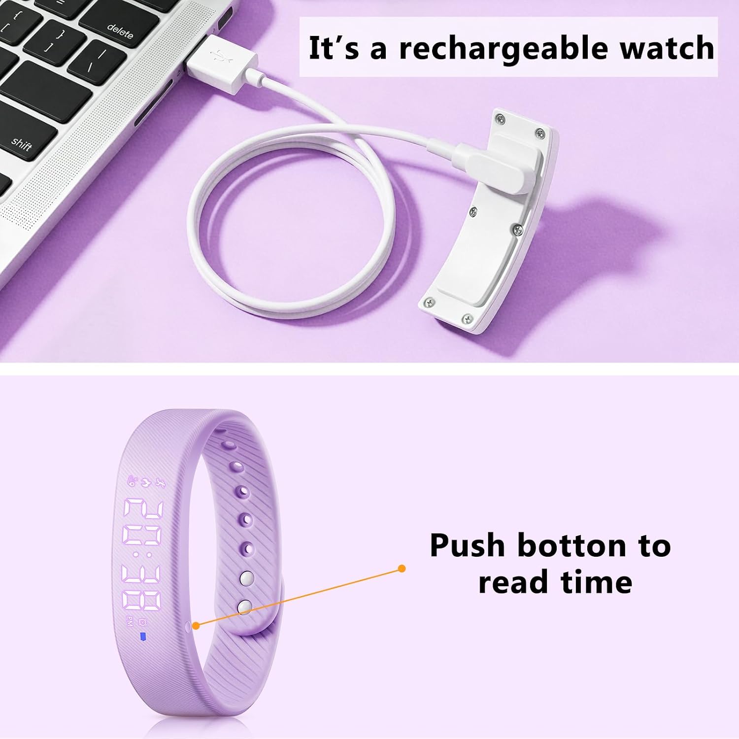 Kids Fitness Tracker Watch with Pedometer - No App Required, Outdoor Sport Digital Watch for Boys & Girls Ages 5-13 with Vibration Alarm, Stopwatch, Birthday Gift Idea for Teen image 5