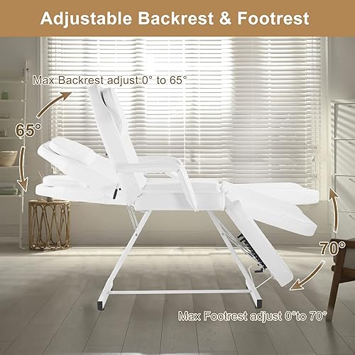 Miniatura 4 de OmySalon Silla de tatuaje de salón, cama esteticista, silla de cama facial multiusos para peluquería, spa, salón de belleza con equipo de heces
