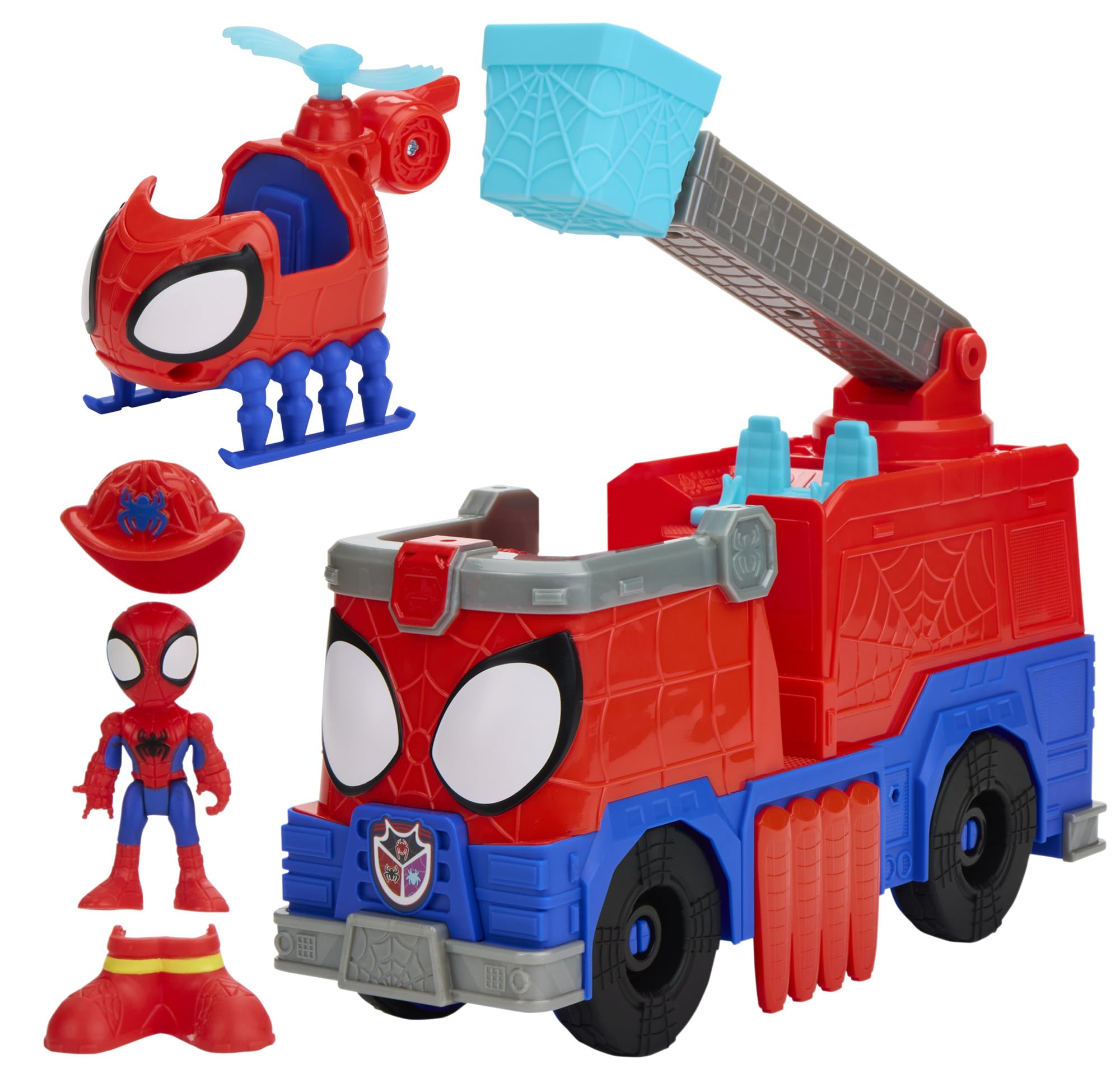 SPIDEY AND HIS AMAZING FRIENDS Marvel Rescue-Webs Fire engine, 7.6 cm Action Figure and Toy Vehicle, Super Hero Toys and Figures for Kids, Ages 3+