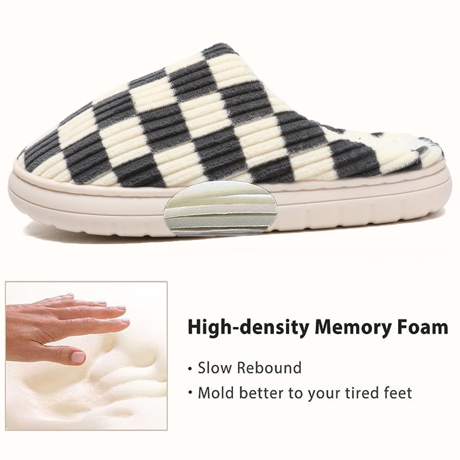 Waysoland Pantofole Donna Uomo Invernali,Ciabatte Donna Uomo Invernali Fuzzy Memory Foam Scivolare su Suola antispuggente Camera da letto Pantofole soffici Interno Esterno